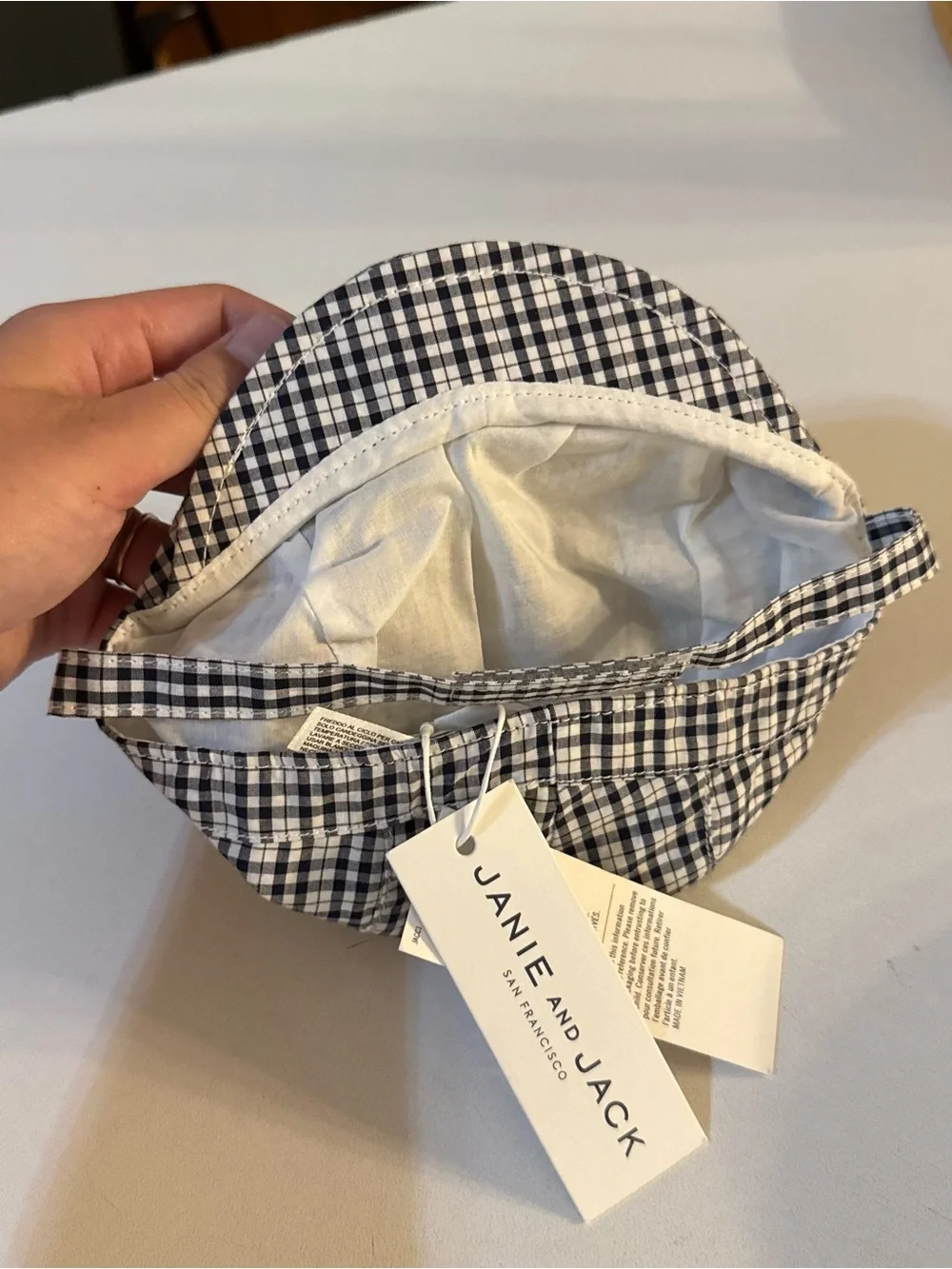 NWT Janie & Jack Gingham Newsboy Cap